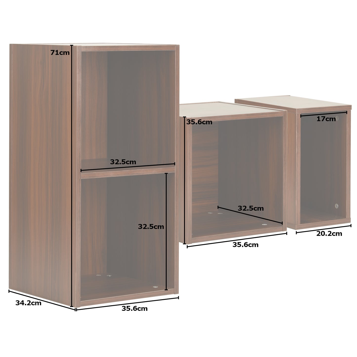 Hartleys Walnut Effect Vinyl Record LP Storage Unit