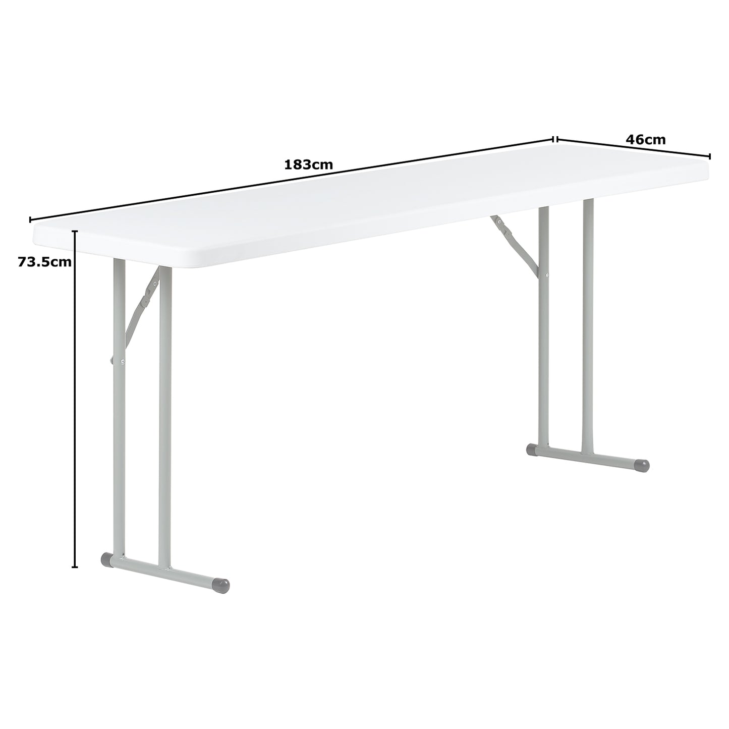 Hartleys 6ft White Folding Table - Narrow Model