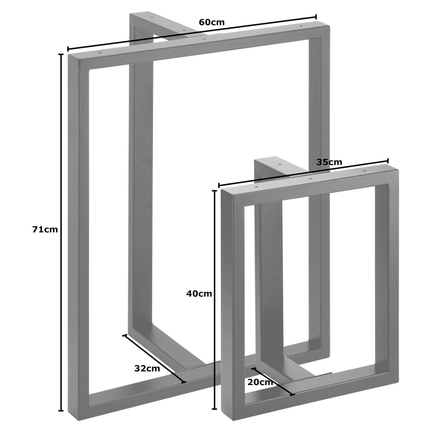 Hartleys T Shape Metal Table & Bench Legs